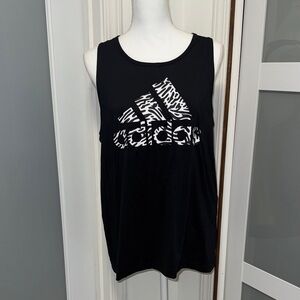 Adidas Women's Zebra Print Logo Tank Top
